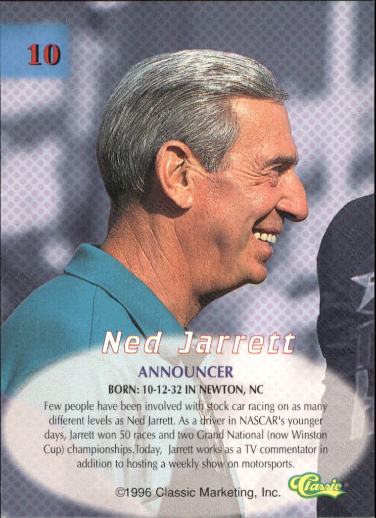 1996 Classic #10 Ned Jarrett back image
