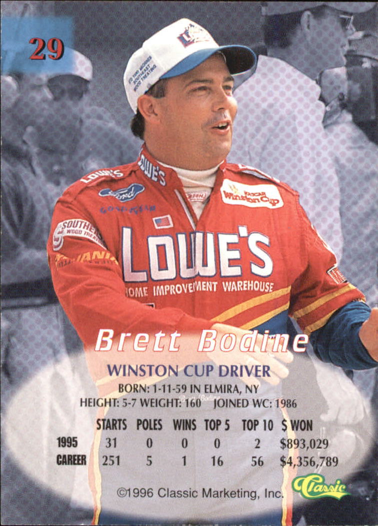 1996 Classic #29 Brett Bodine