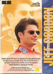 1996 Action Packed Credentials #2 Jeff Gordon DC back image