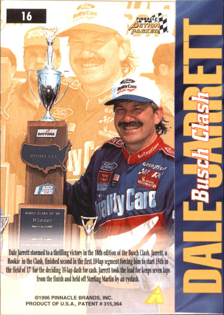 1996 Action Packed Credentials #16 Dale Jarrett DW back image