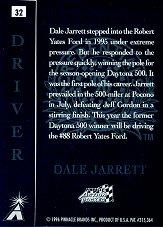 1996 Action Packed Credentials #32 Dale Jarrett back image