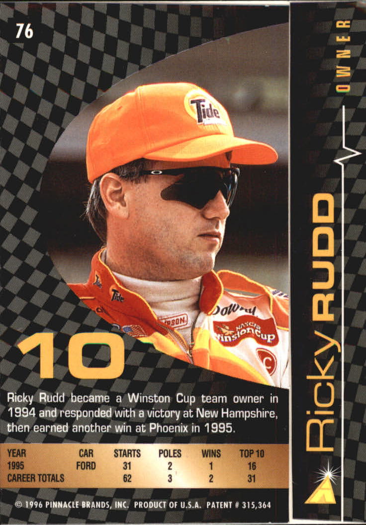 1996 Action Packed Credentials #76 Ricky Rudd OWN back image