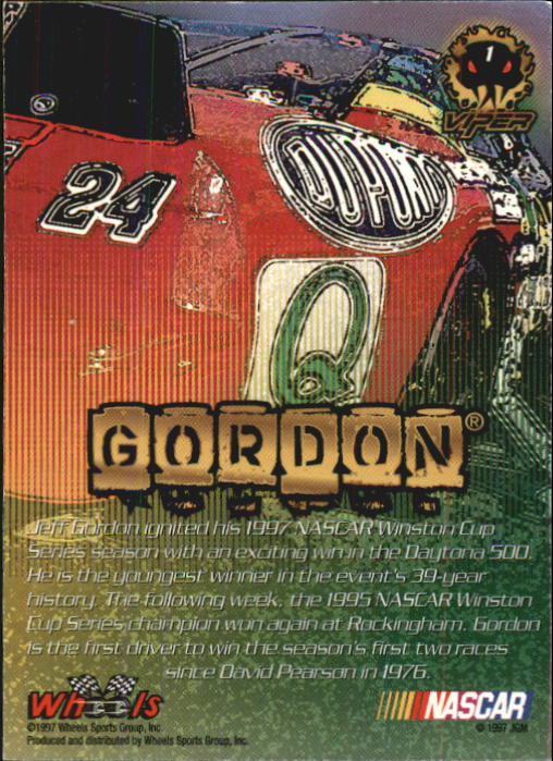 1997 Viper #1 Jeff Gordon back image