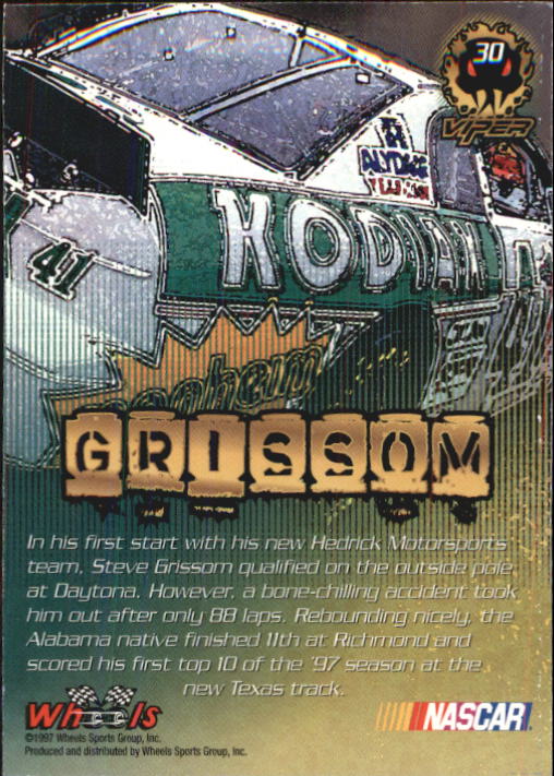 1997 Viper #30 Steve Grissom back image