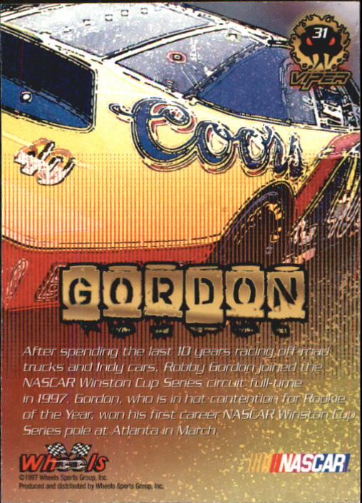 1997 Viper #31 Robby Gordon RC back image
