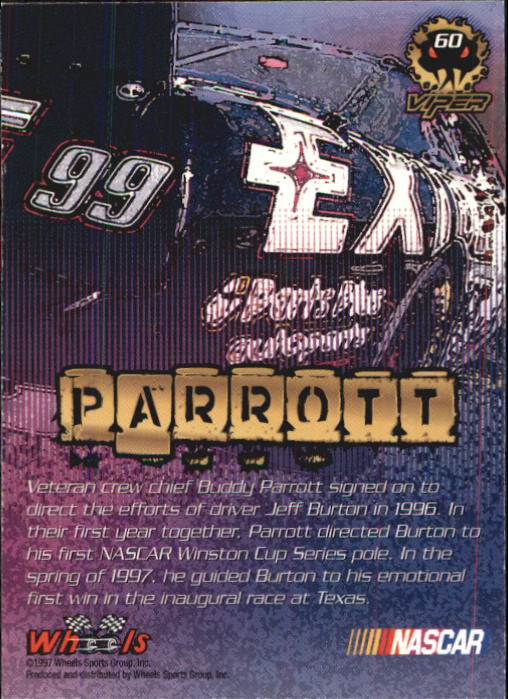 1997 Viper #60 Buddy Parrott back image