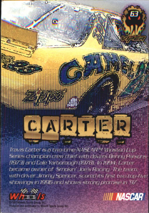 1997 Viper #63 Travis Carter back image