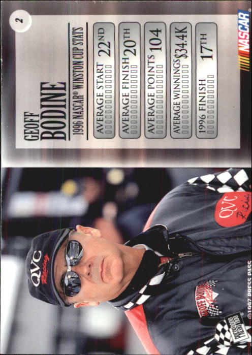 1997 VIP #2 Geoff Bodine back image