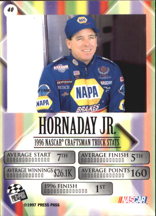 1997 VIP #40 Ron Hornaday back image