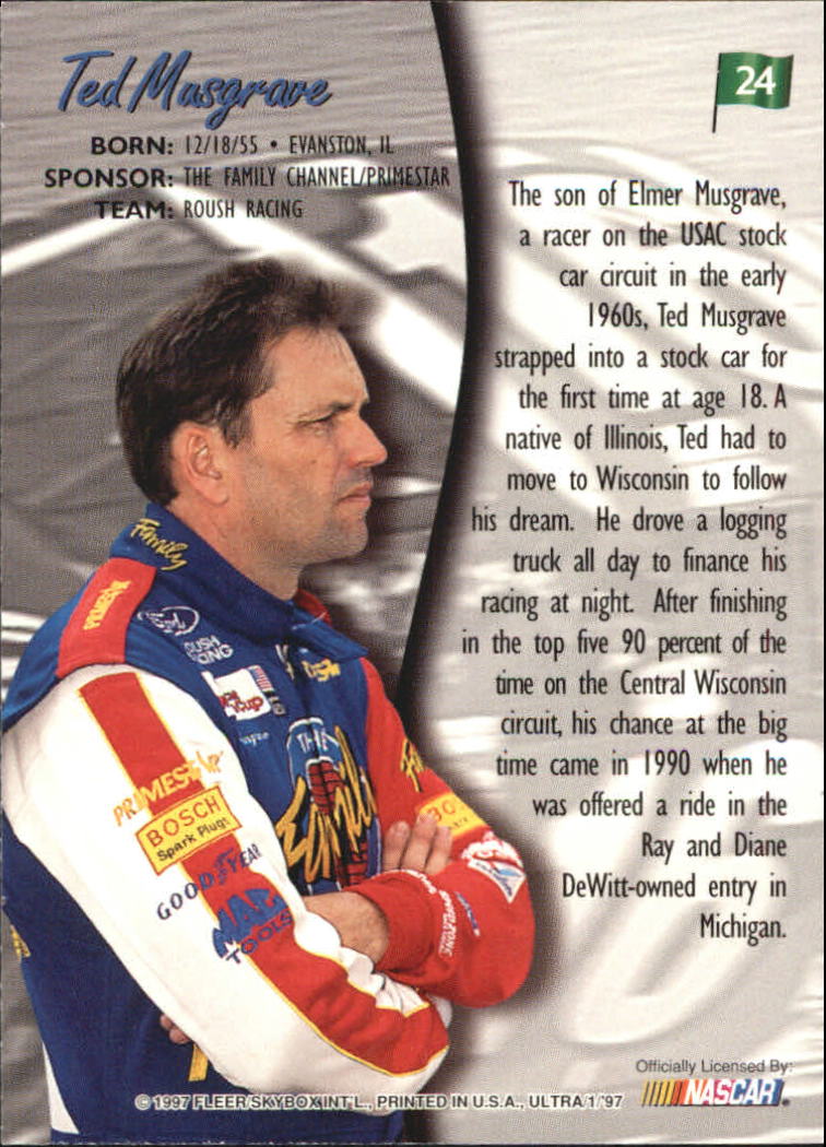 1997 Ultra #24 Ted Musgrave back image
