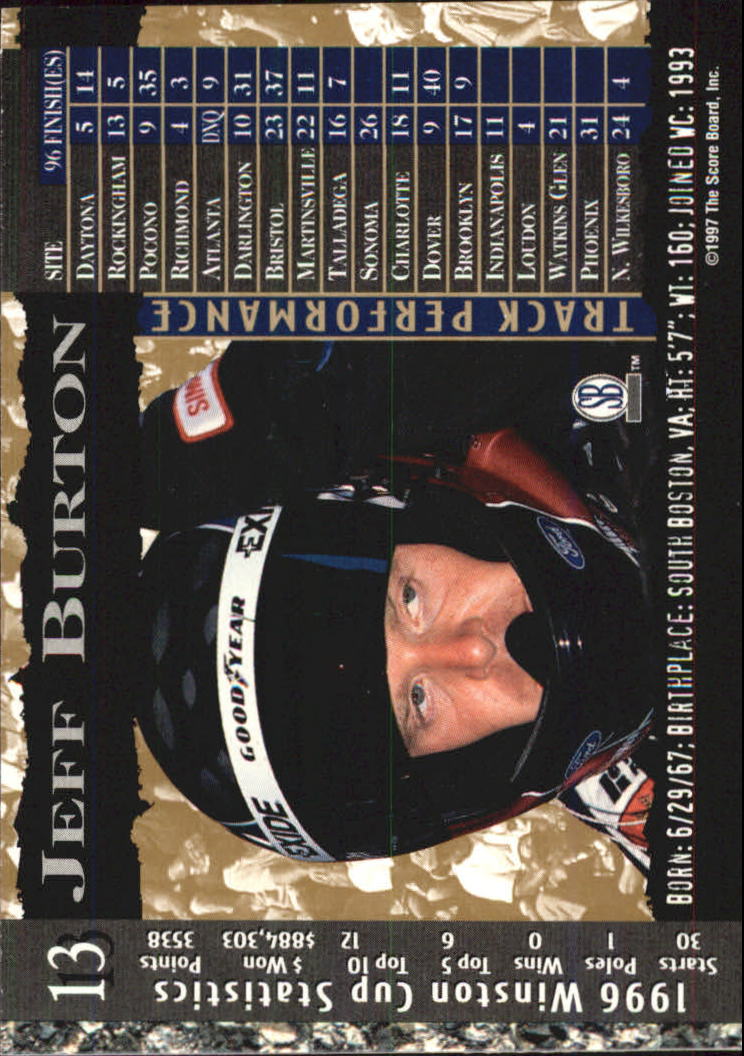A4787- 1997 Score Board IQ Nascar Race Cards 1-50 -You Pick- 15+ FREE US SHIP - Picture 27 of 93