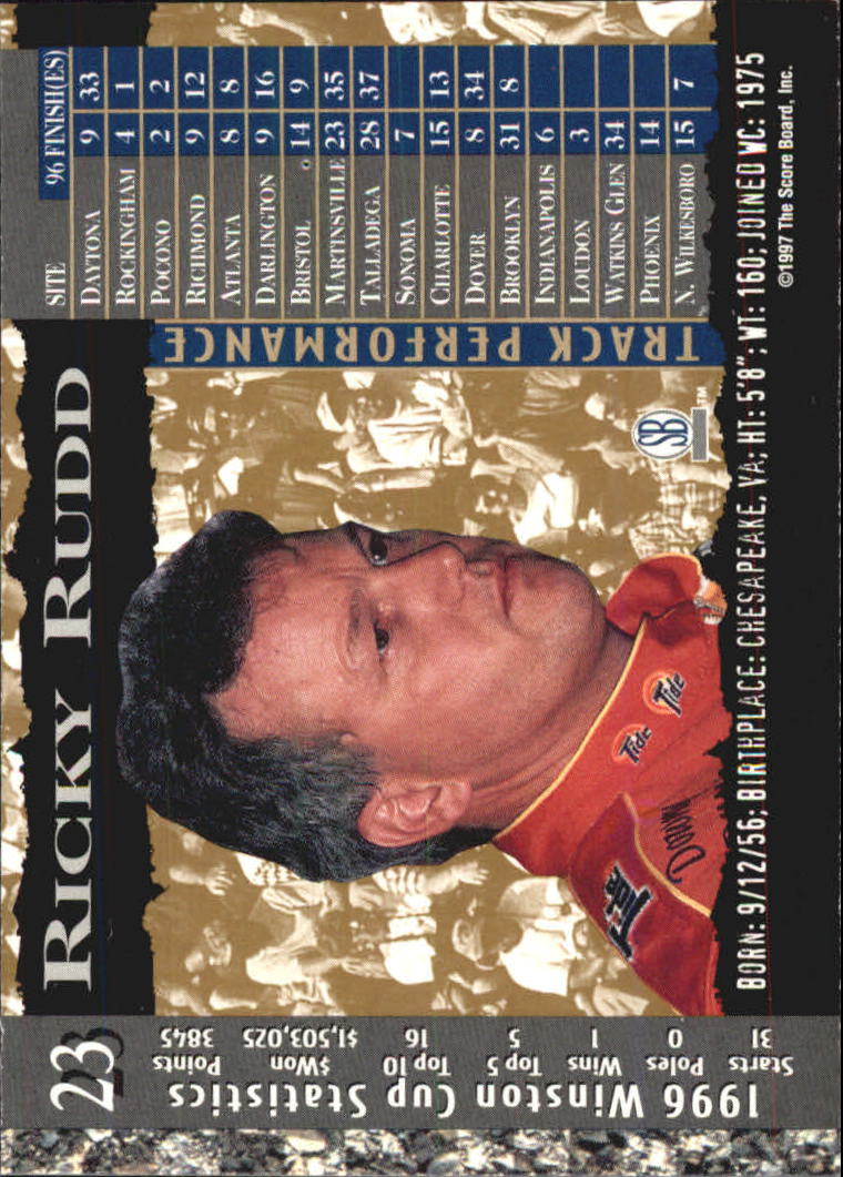 A4787- 1997 Score Board IQ Nascar Race Cards 1-50 -You Pick- 15+ FREE US SHIP - Picture 45 of 93