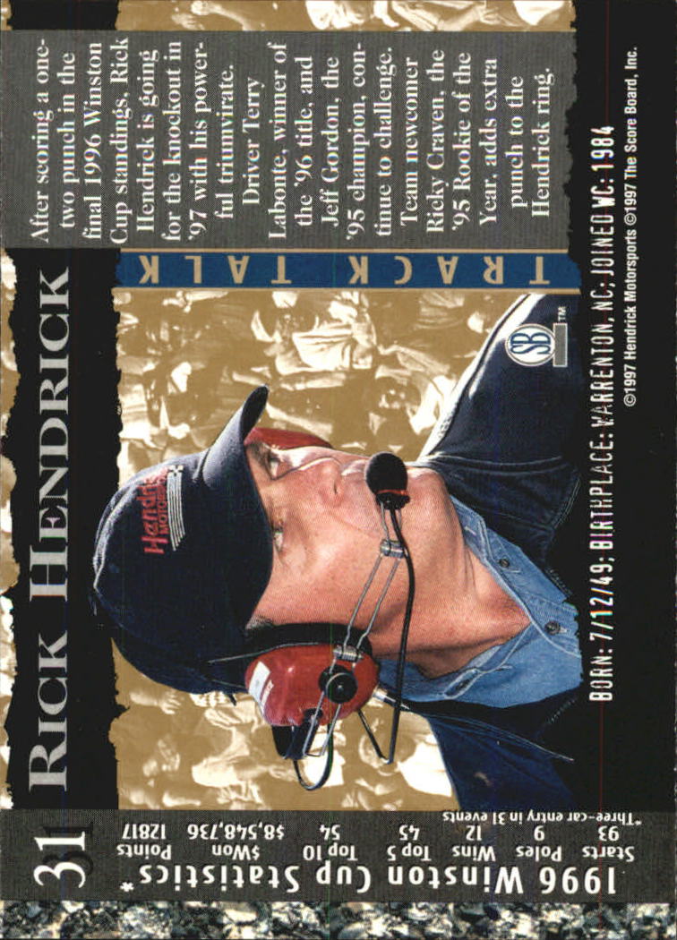 A4787- 1997 Score Board IQ Nascar Race Cards 1-50 -You Pick- 15+ FREE US SHIP - Picture 57 of 93