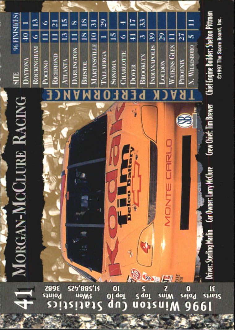 A4787- 1997 Score Board IQ Nascar Race Cards 1-50 -You Pick- 15+ FREE US SHIP - Picture 75 of 93