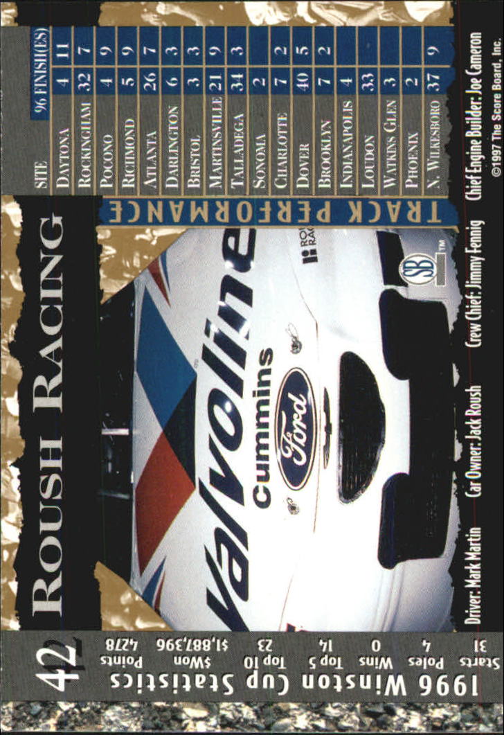 A4787- 1997 Score Board IQ Nascar Race Cards 1-50 -You Pick- 15+ FREE US SHIP - Picture 77 of 93