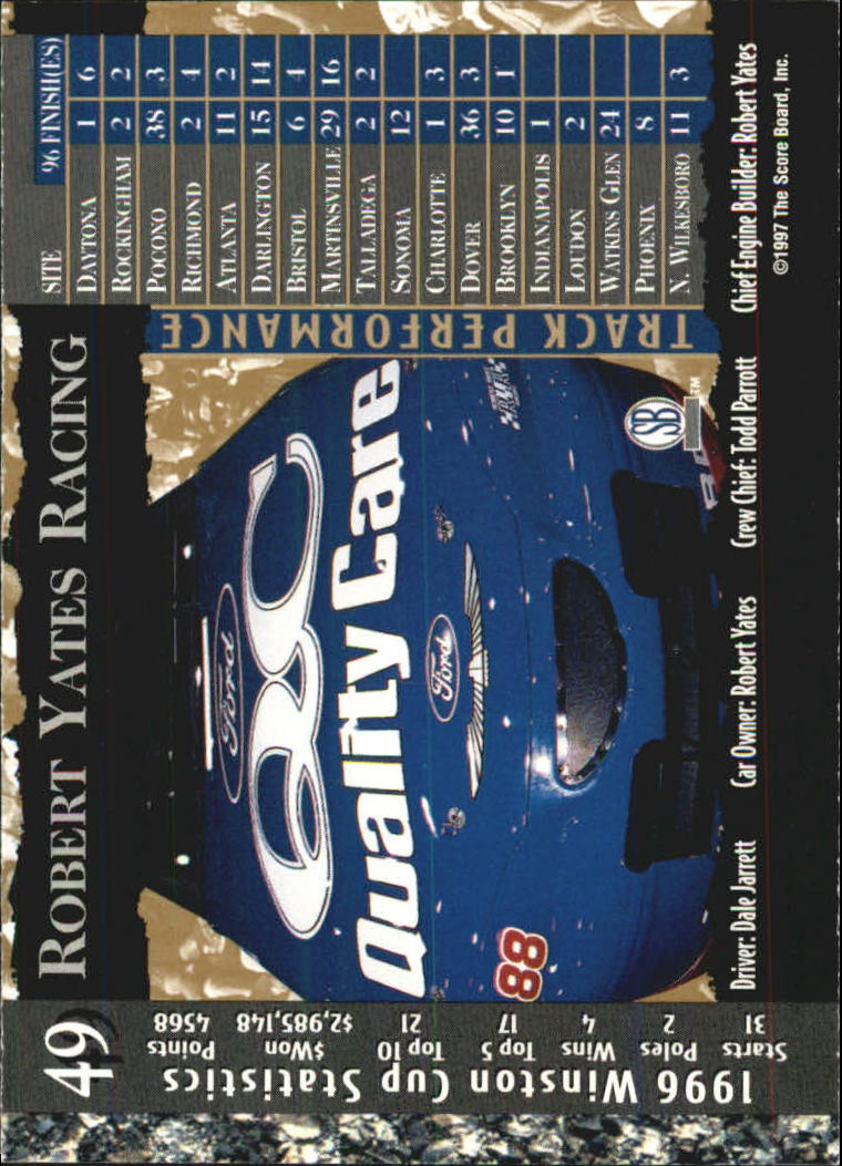 A4787- 1997 Score Board IQ Nascar Race Cards 1-50 -You Pick- 15+ FREE US SHIP - Picture 91 of 93