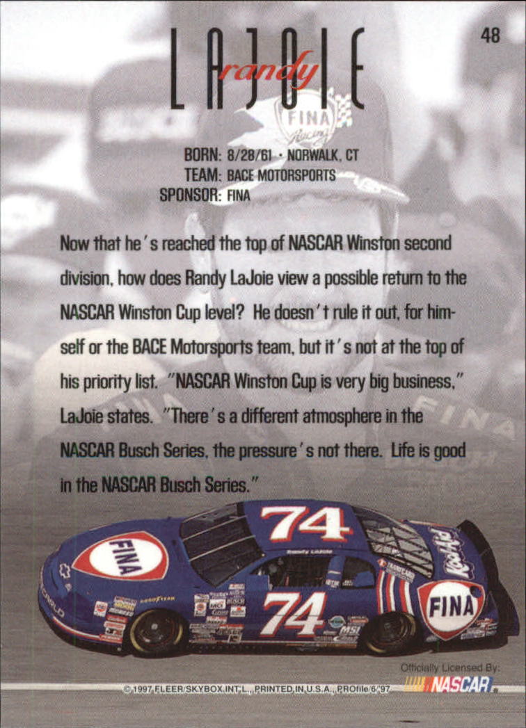 1997 SkyBox Profile #48 Randy LaJoie back image