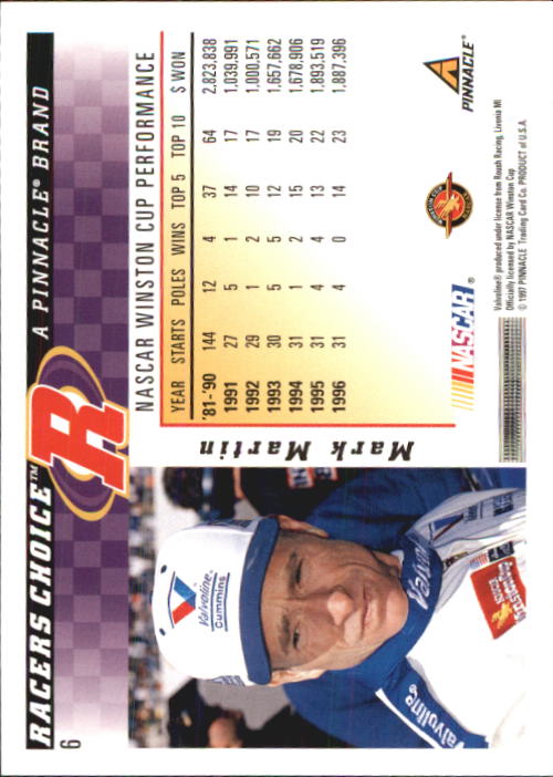 B5864- 1997 Racer's Choice Racing Card #s 1-106 -You Pick- 15+ FREE US SHIP - Picture 13 of 213