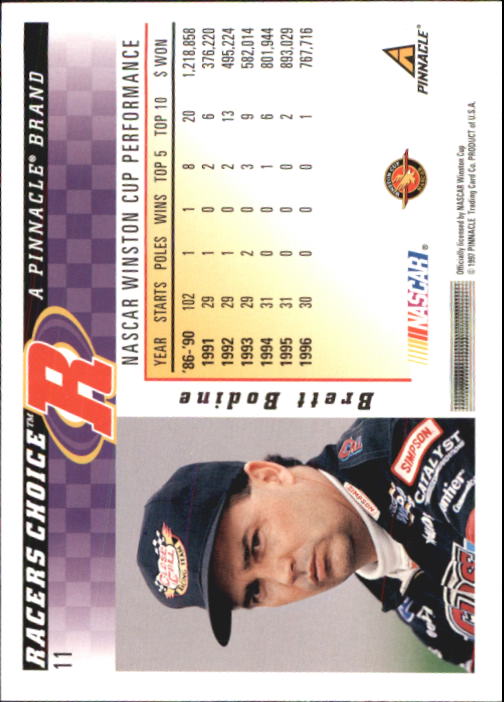 B5864- 1997 Racer's Choice Racing Card #s 1-106 -You Pick- 15+ FREE US SHIP - Picture 23 of 213