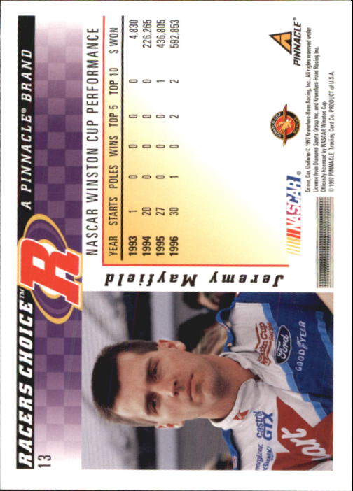 B5864- 1997 Racer's Choice Racing Card #s 1-106 -You Pick- 15+ FREE US SHIP - Picture 27 of 213