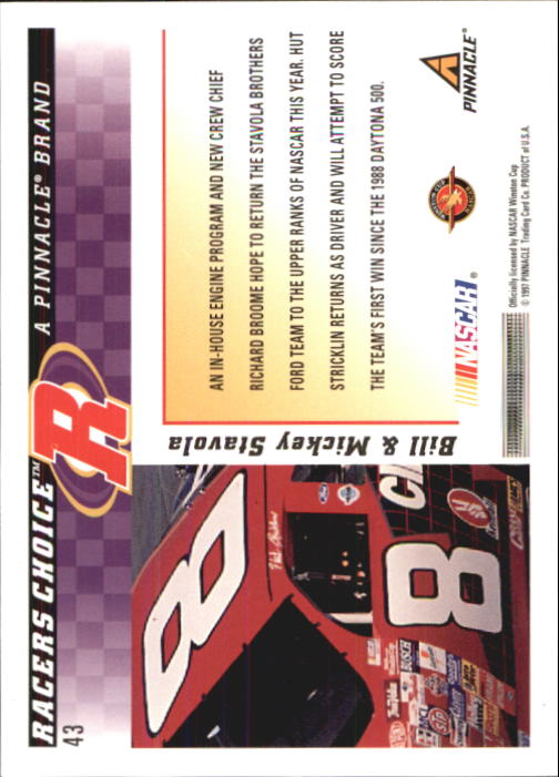 B5864- 1997 Racer's Choice Racing Card #s 1-106 -You Pick- 15+ FREE US SHIP - Picture 87 of 213
