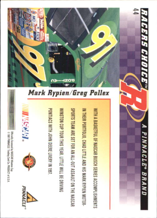 B5864- 1997 Racer's Choice Racing Card #s 1-106 -You Pick- 15+ FREE US SHIP - Picture 89 of 213