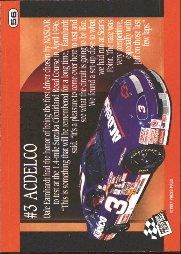 1997 Press Pass #56 Dale Earnhardt's Car back image
