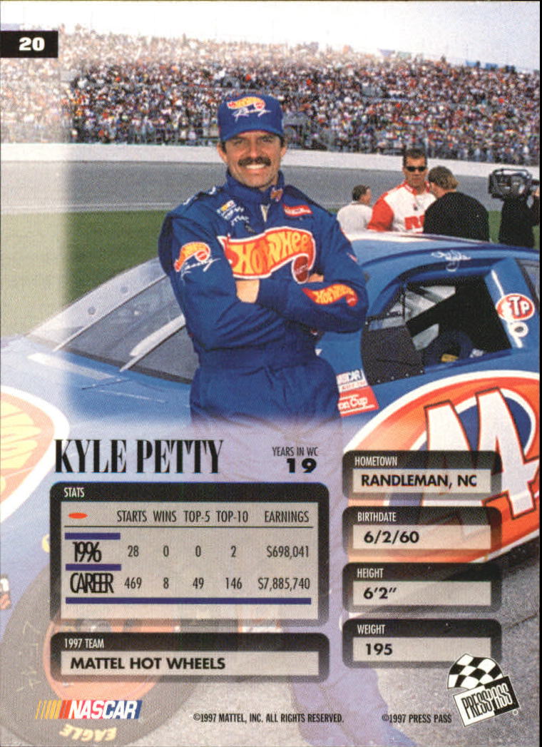 1997 Press Pass Premium #20 Kyle Petty back image