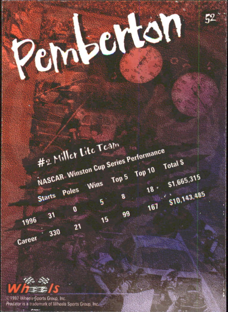1997 Predator #52 Robin Pemberton back image