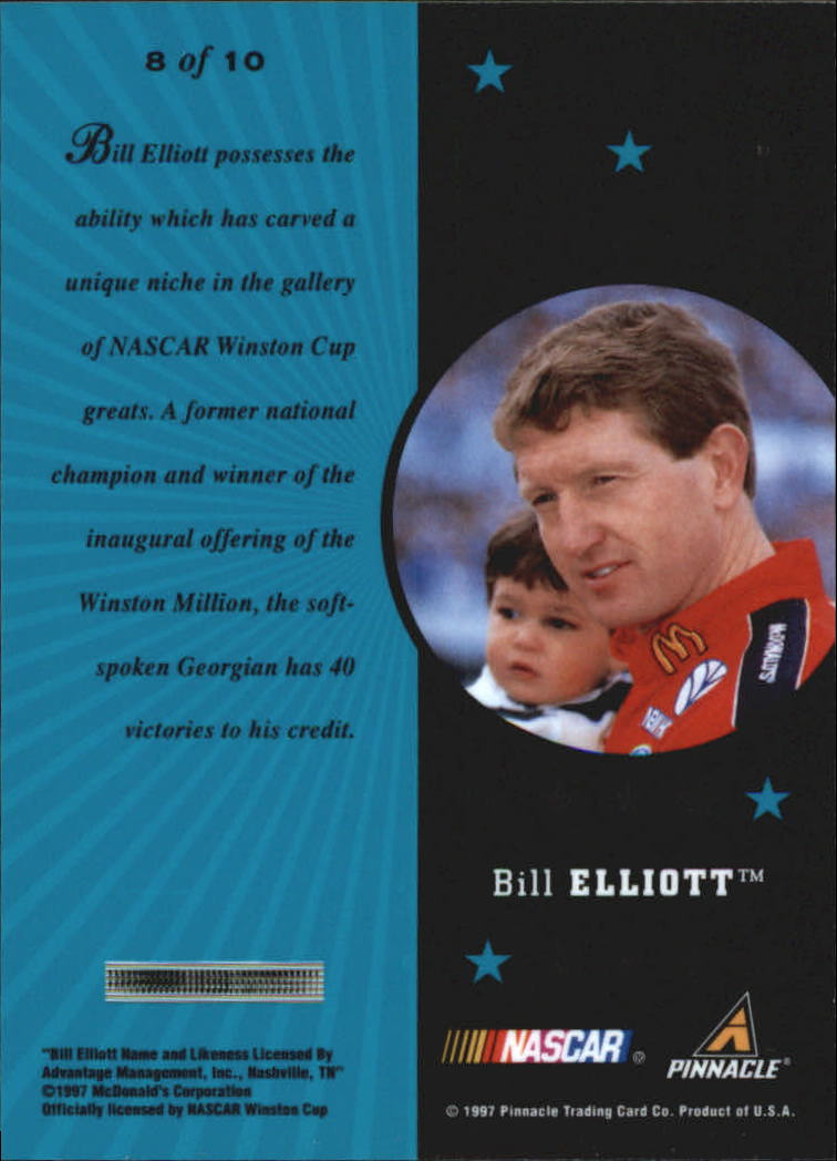 1997 Pinnacle Certified Certified Team #8 Bill Elliott back image