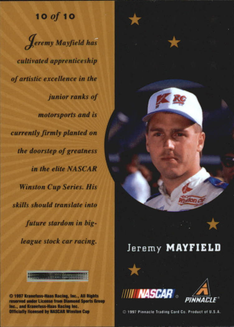 1997 Pinnacle Certified Certified Team Gold #10 Jeremy Mayfield back image