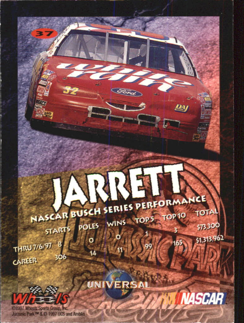 1997 Jurassic Park #37 Dale Jarrett back image