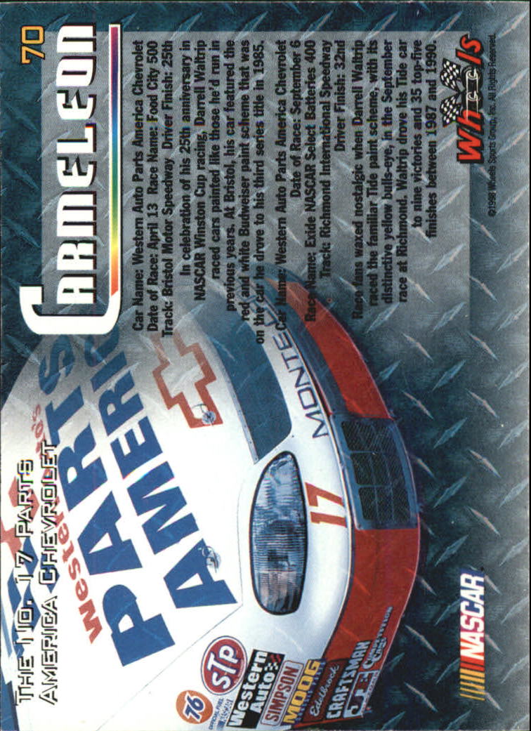 1998 Wheels High Gear #70 Darrell Waltrip's Car back image