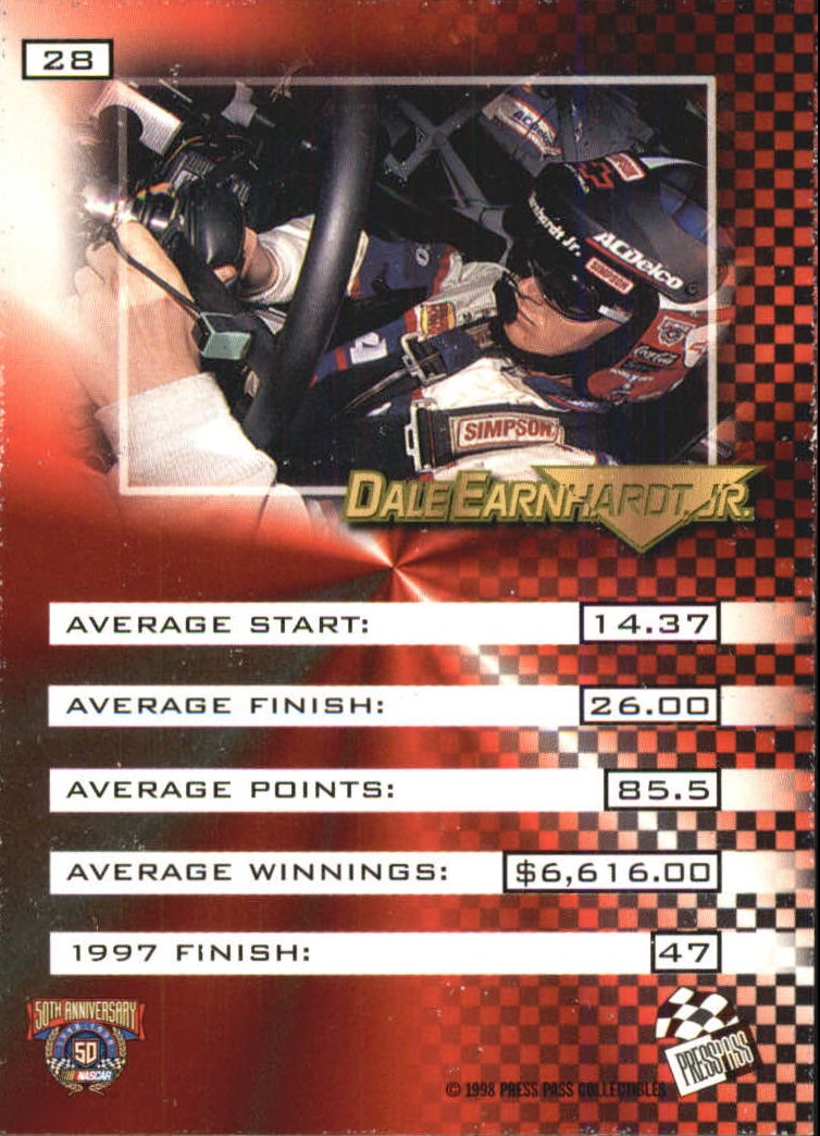 1998 VIP #28 Dale Earnhardt Jr. back image