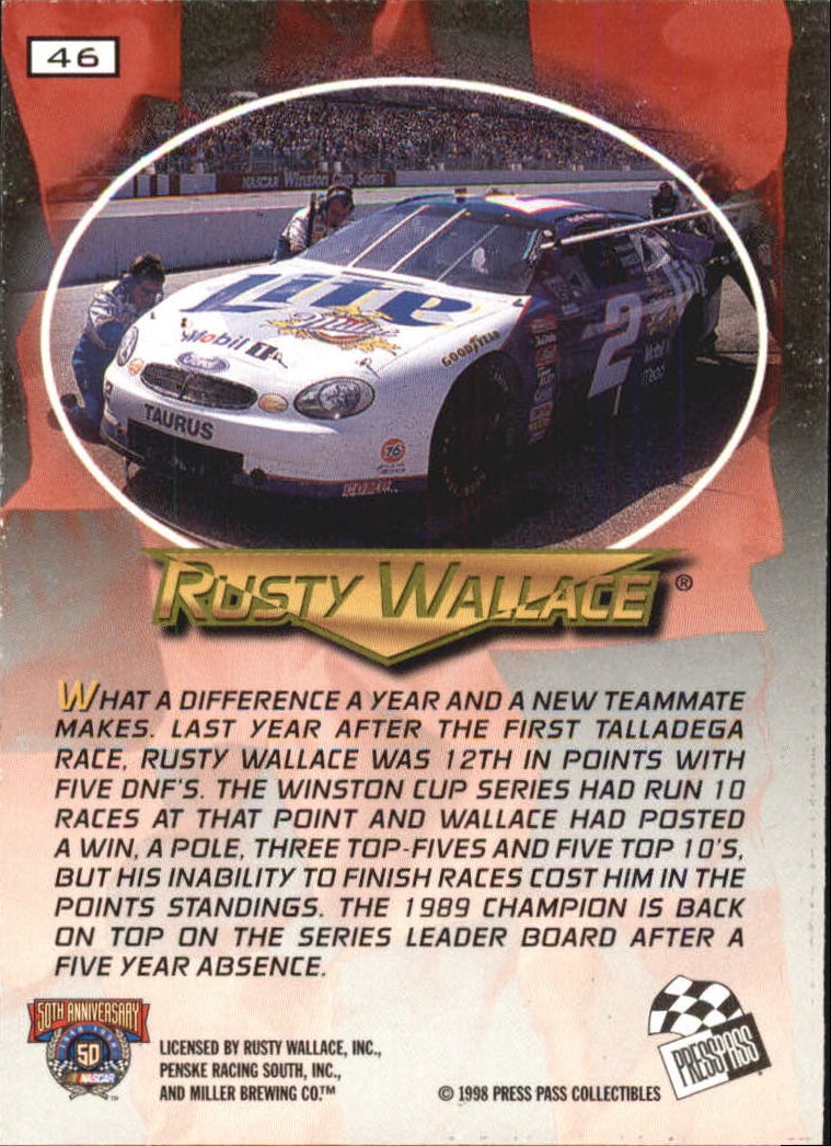 A3041- 1998 VIP Auto Racing Card #s 1-50 +Rookies -You Pick- 15+ FREE US SHIP - Picture 91 of 99