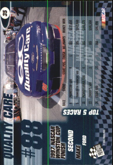 1998 Press Pass #35 Dale Jarrett's Car back image