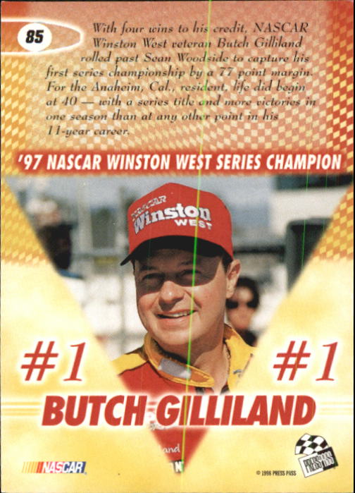 1998 Press Pass #85 Butch Gilliland back image