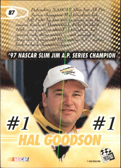 1998 Press Pass #87 Hal Goodson back image