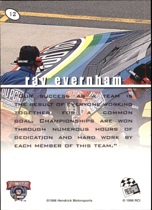 1998 Press Pass Stealth #12 Ray Evernham back image