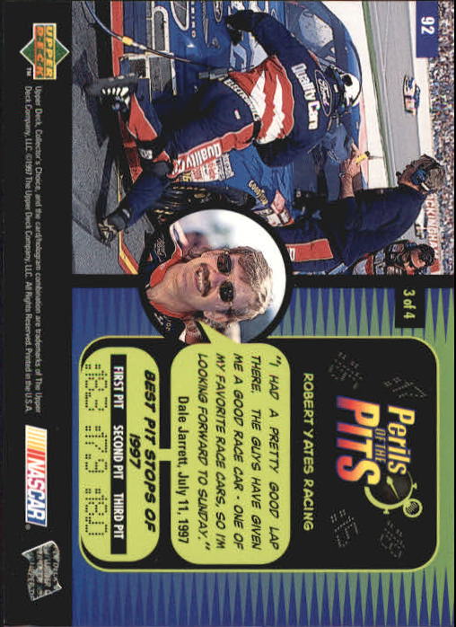 1998 Collector's Choice #92 Dale Jarrett PP back image