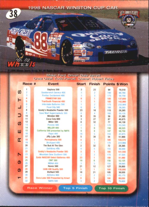 A3257- 1998 Wheels Auto Race Cards 1-100 +Inserts -You Pick- 15+ FREE US SHIP - Picture 65 of 174