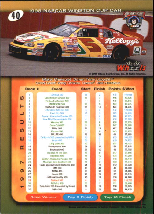 A3257- 1998 Wheels Auto Race Cards 1-100 +Inserts -You Pick- 15+ FREE US SHIP - Picture 69 of 174