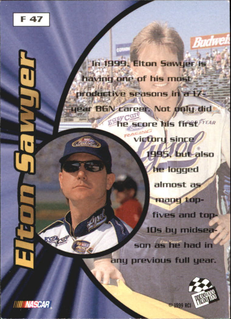 1999 Press Pass Stealth Fusion #F47 Elton Sawyer back image