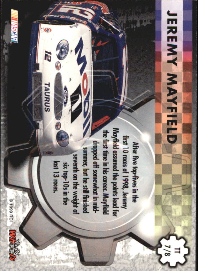 1999 Wheels High Gear Top Tier #TT7 Jeremy Mayfield 1:20 back image