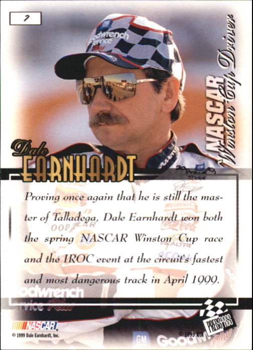 1999 VIP #7 Dale Earnhardt back image
