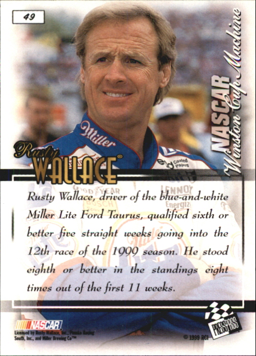 B0997- 1999 VIP Auto Racing Card #s 1-50 +Inserts -You Pick- 15+ FREE US SHIP - Picture 95 of 114