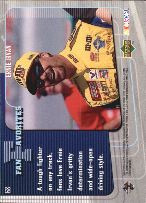 1999 Upper Deck Road to the Cup #68 Ernie Irvan FF back image