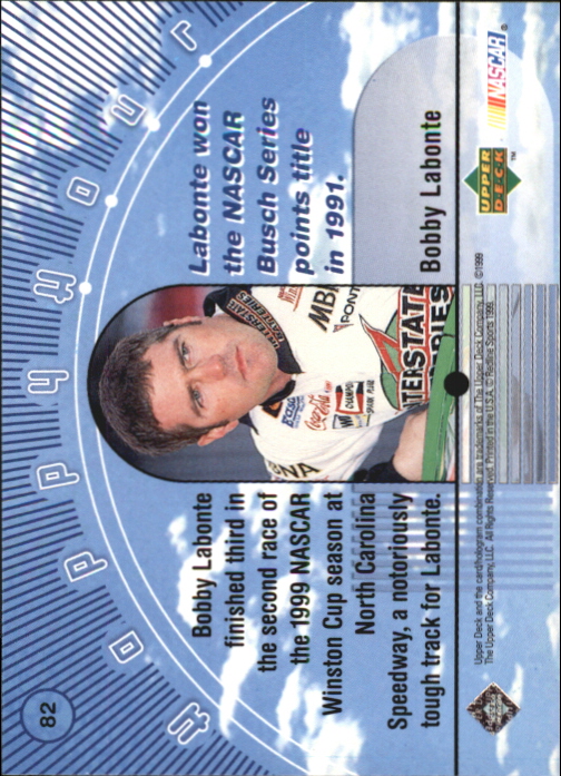 1999 Upper Deck Road to the Cup #82 Bobby Labonte HH back image