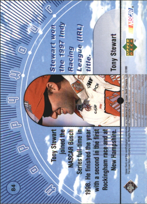 1999 Upper Deck Road to the Cup #84 Tony Stewart HH back image
