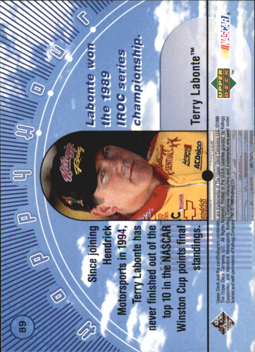 1999 Upper Deck Road to the Cup #89 Terry Labonte HH back image